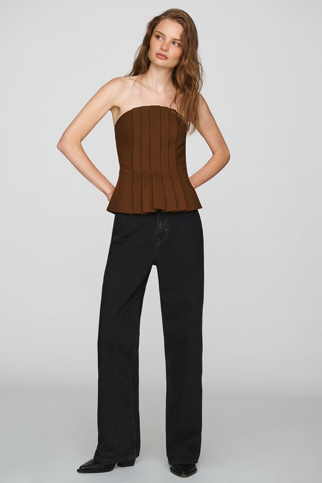 Mare Mare Strapless Plaid Top #3