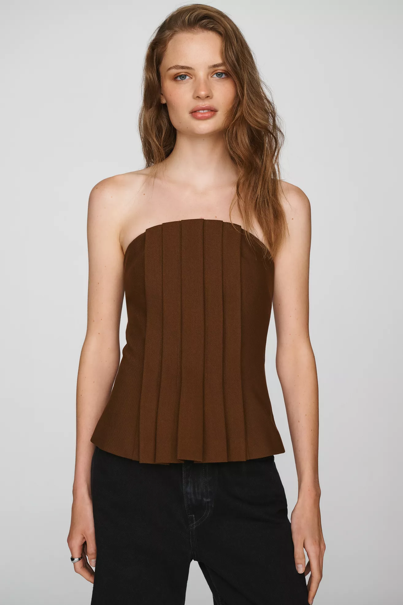 Mare Mare Strapless Pleated Top
