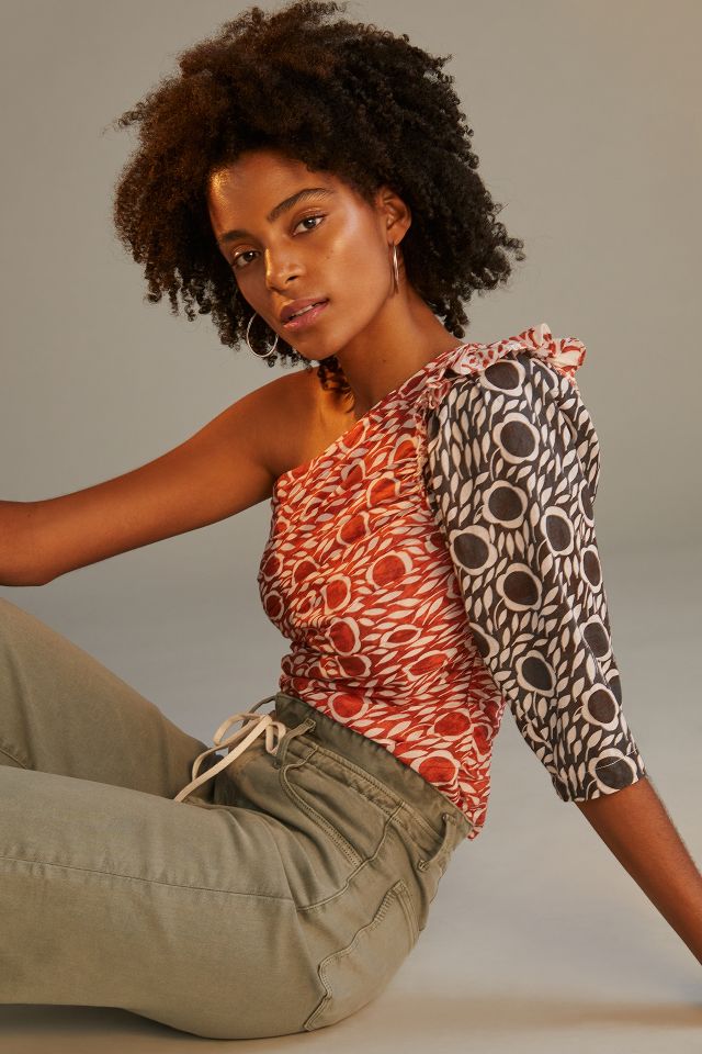 Cecilia Pettersson Printed One-Shoulder Blouse | Anthropologie
