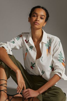 Anthropologie Maeve Liyah Embroidered Blouse top 2