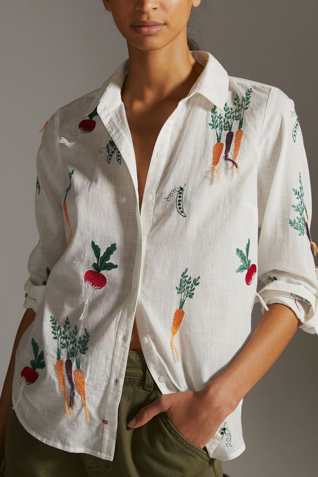 Maeve Embroidered Veggie Top #1