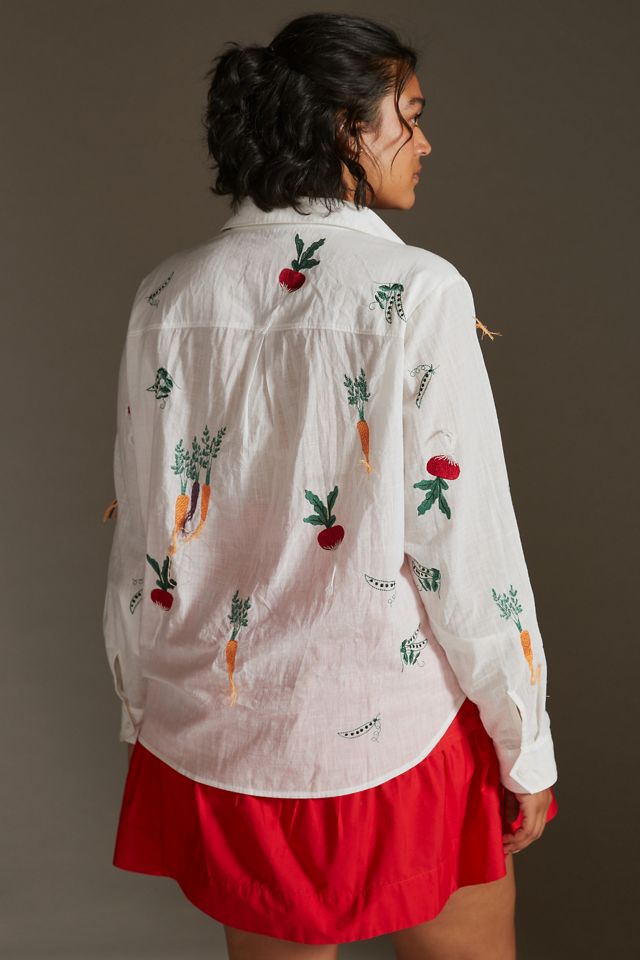 Maeve Embroidered Veggie Top #6