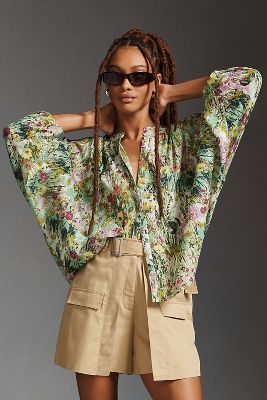 Pilcro Floral Batwing Blouse | Anthropologie UK