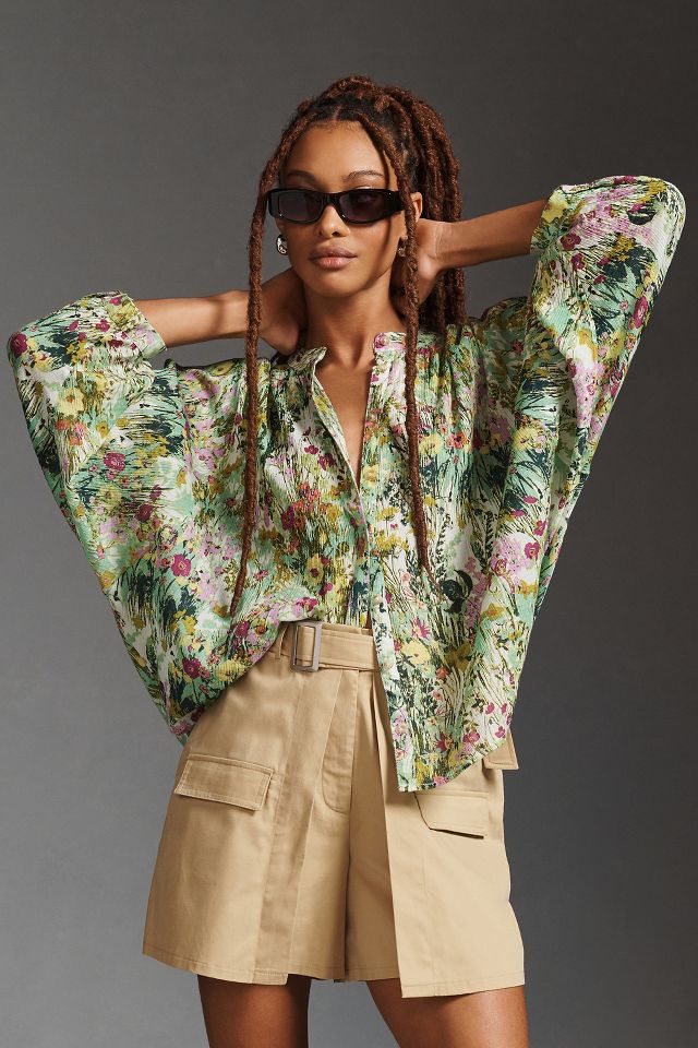 Floral hot sale batwing top