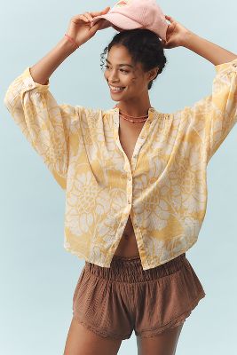 Printed Batwing Blouse en taille: XS chez Anthropologie - Pilcro - Modalova