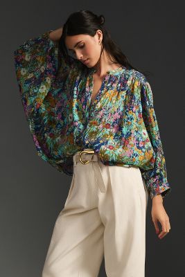 Pilcro Printed Batwing Blouse In Assorted