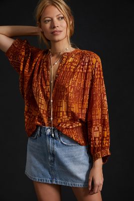 Pilcro Printed Batwing Blouse In Assorted
