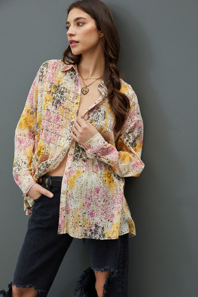 Pilcro Faustine Embroidered Buttondown