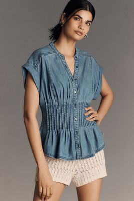 Camicetta Corsetto Plissettata a Maniche Corte Pilcro