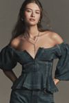 Pilcro Puff-Sleeve Peplum Blouse