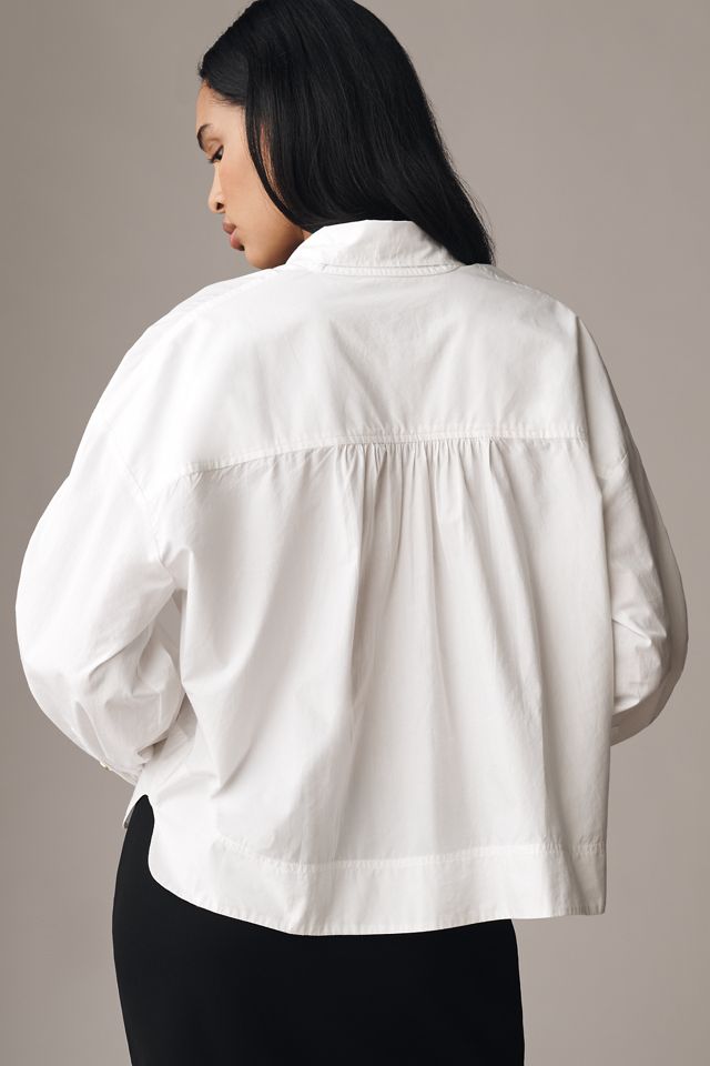 Maeve Tie-Neck Cotton Blouse #1