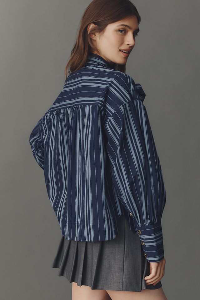 Blusa de Algodón con Cuello de Corbata Maeve #1
