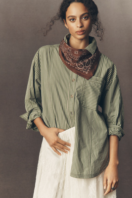 Pilcro Long-Sleeve Reworked Buttondown Top product page
