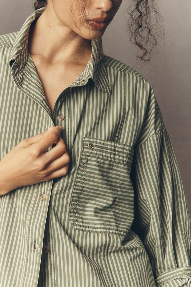 Pilcro Long-Sleeve Reworked Buttondown Top #1
