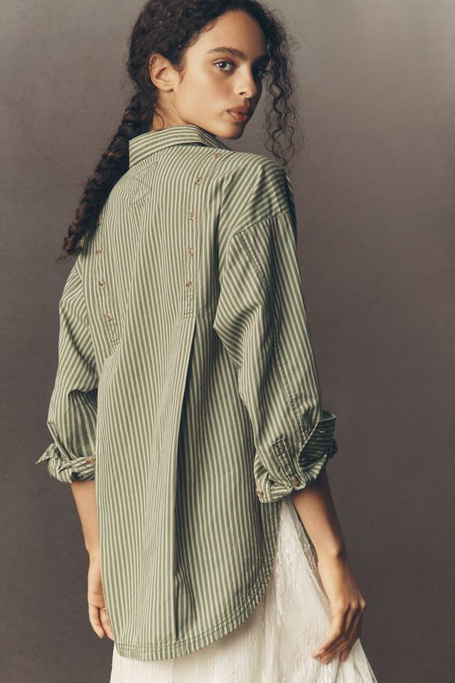 Pilcro Long-Sleeve Reworked Buttondown Top #2