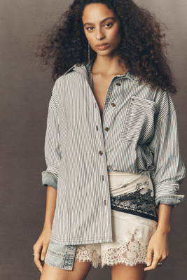 Pilcro Long-Sleeve Reworked Buttondown Top product page