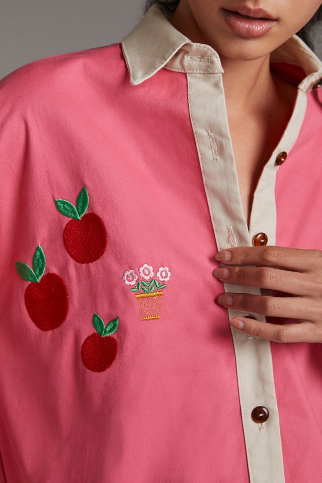 PASTICHE Embroidered Strawberry Blouse #1