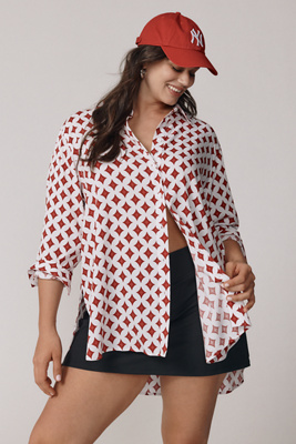 Universal Standard Plus Buttondown Shirt In Multicolor