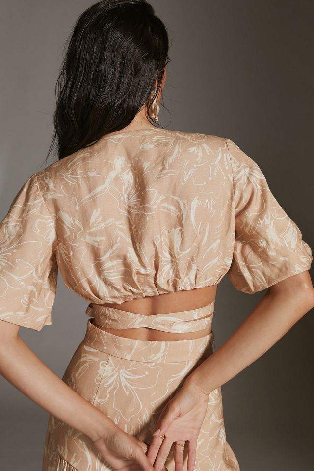 Significant Other Puff-Sleeve Wrap Top #1