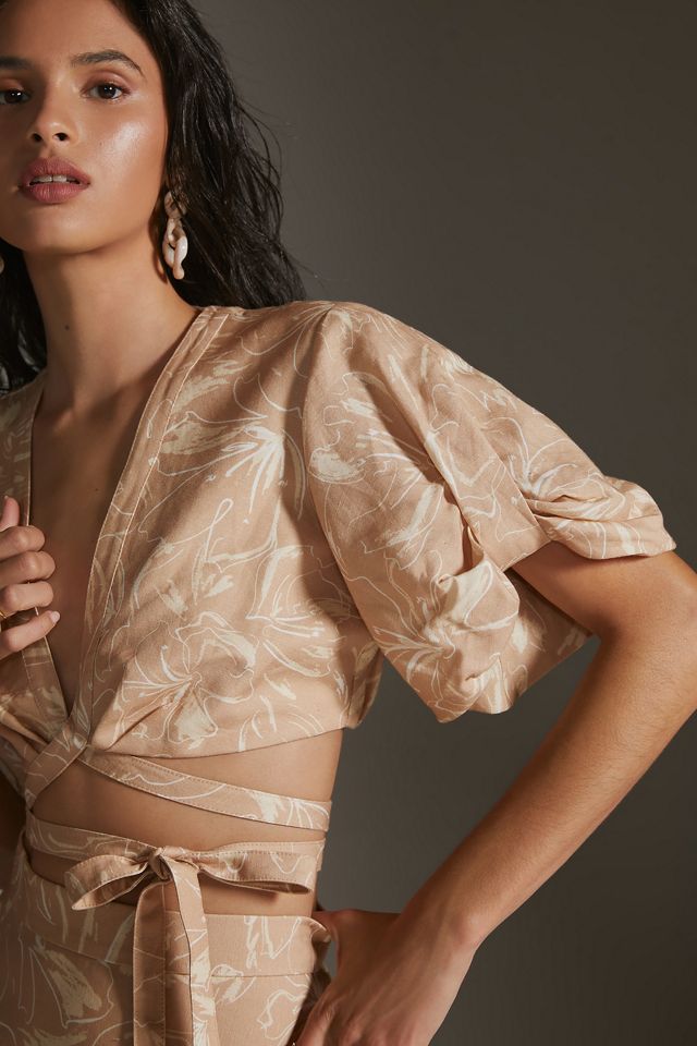 Significant Other Puff-Sleeve Wrap Top #3