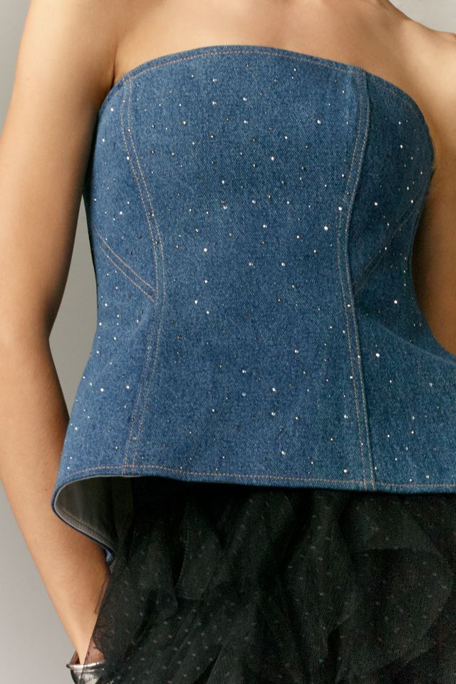 Significant Other Juno Diamante Denim Top #1