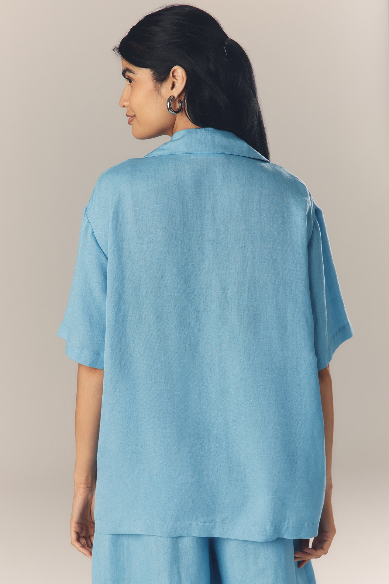Significant Other Tammy Linen Blend Tie Top