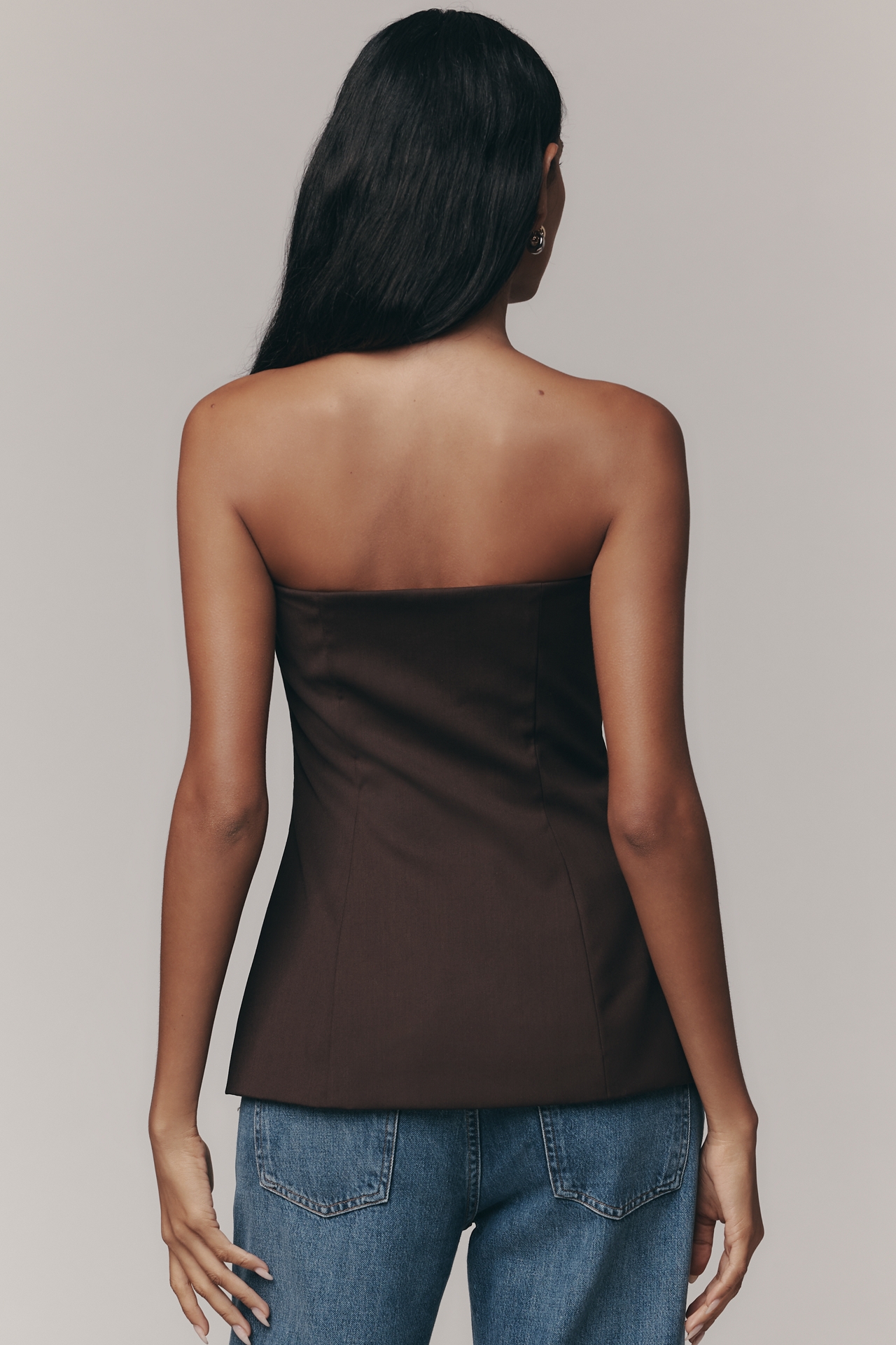 4th & Reckless Strapless Structured Blazer Top
