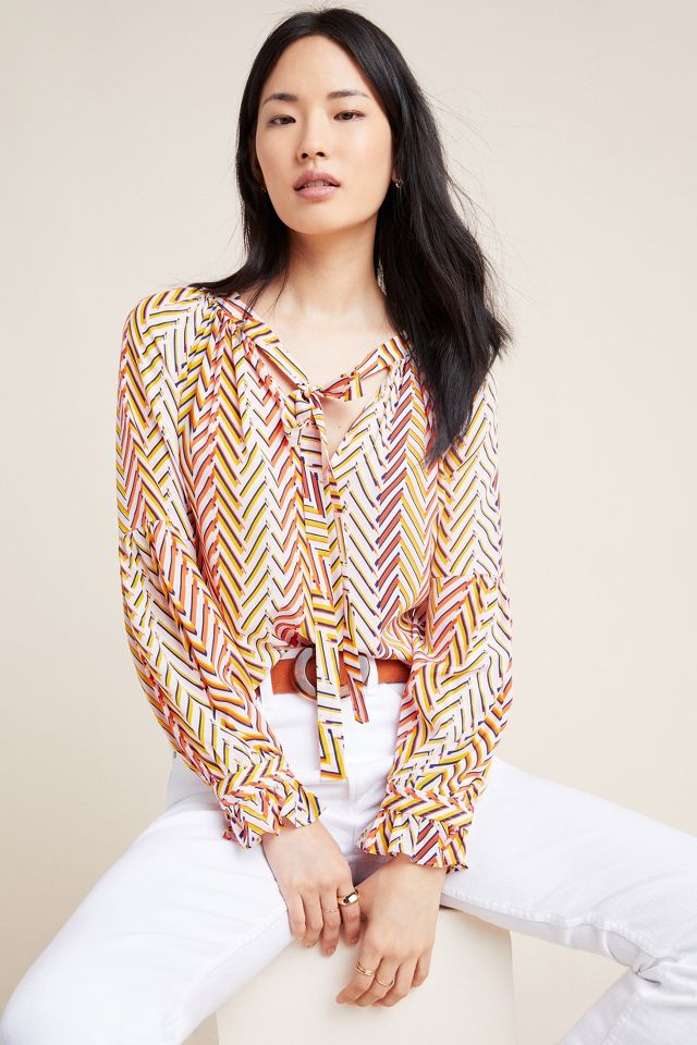 Silk peasant top on sale