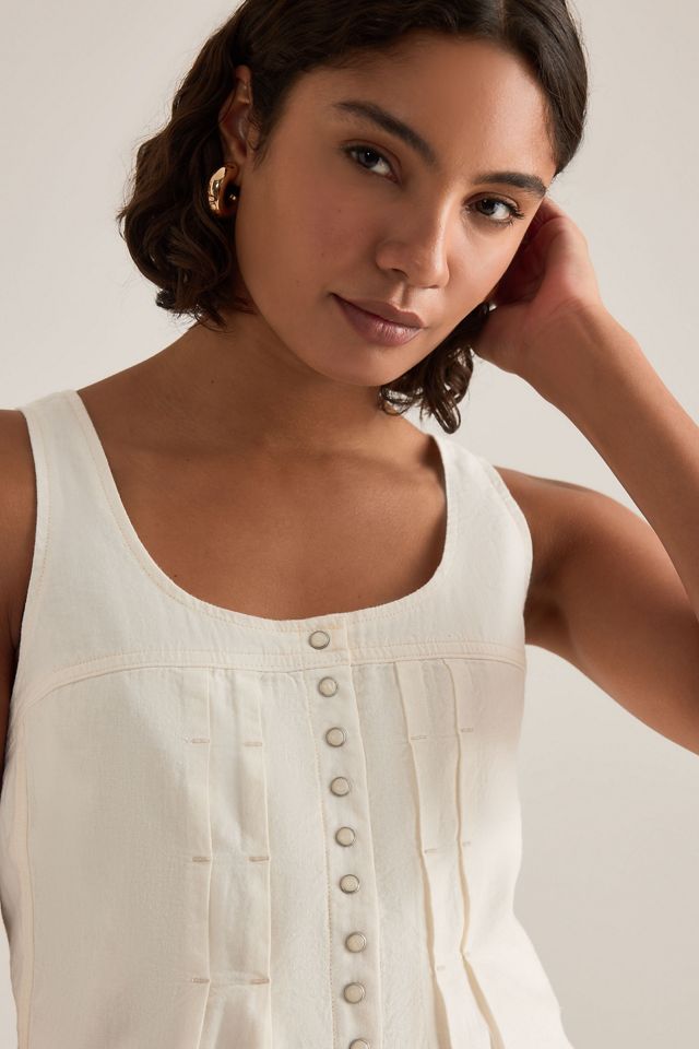 Haut corset plissé en mélange de lin Wrangler #3