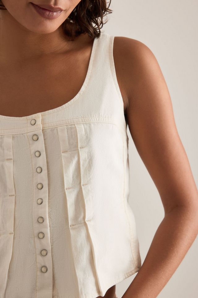 Haut corset plissé en mélange de lin Wrangler #5