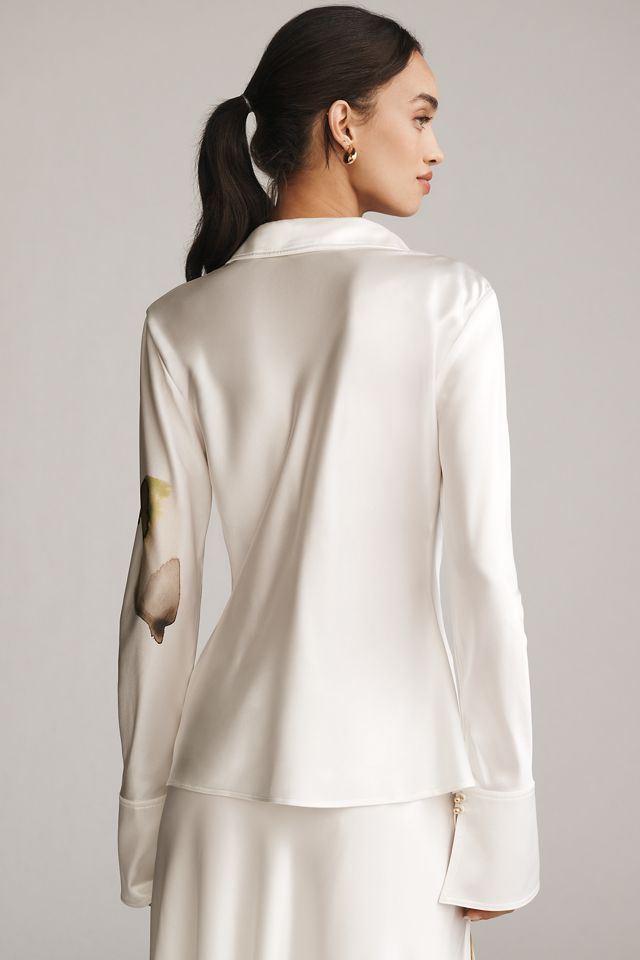 Acler Spunhill Satin V-Neck Shirt #2