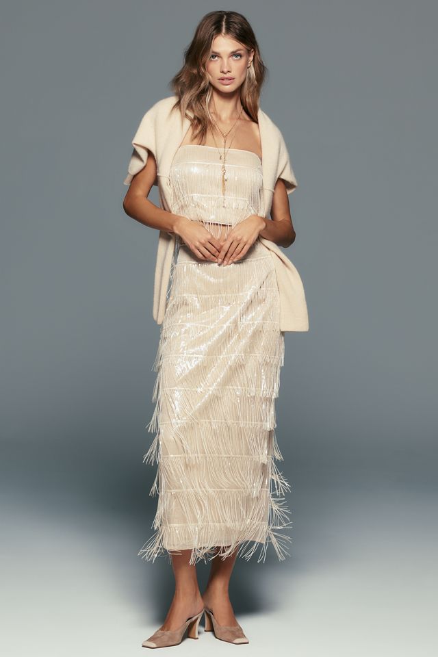 Susana Monaco Fringed Strapless Top #3