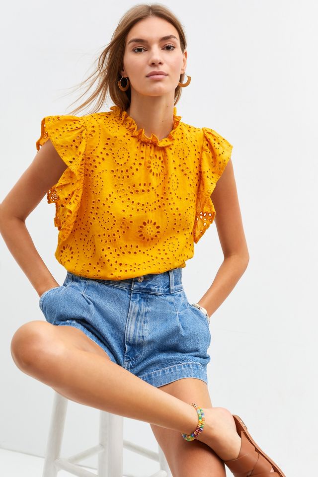 Ruffled Eyelet Blouse | Anthropologie