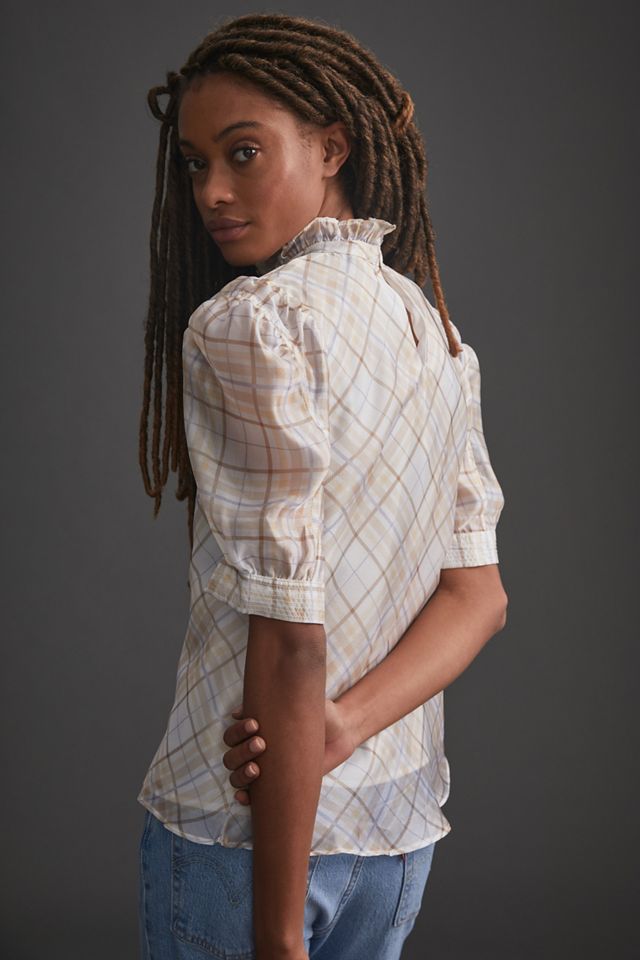 Puff-Sleeved Organza Blouse #3