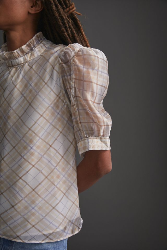 Puff-Sleeved Organza Blouse #4