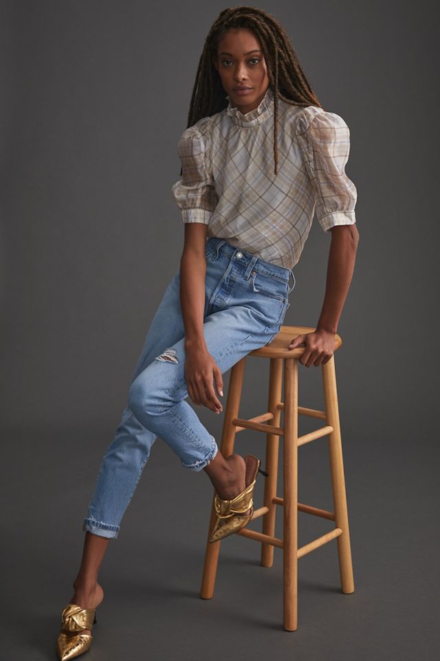 Puff-Sleeved Organza Blouse #5
