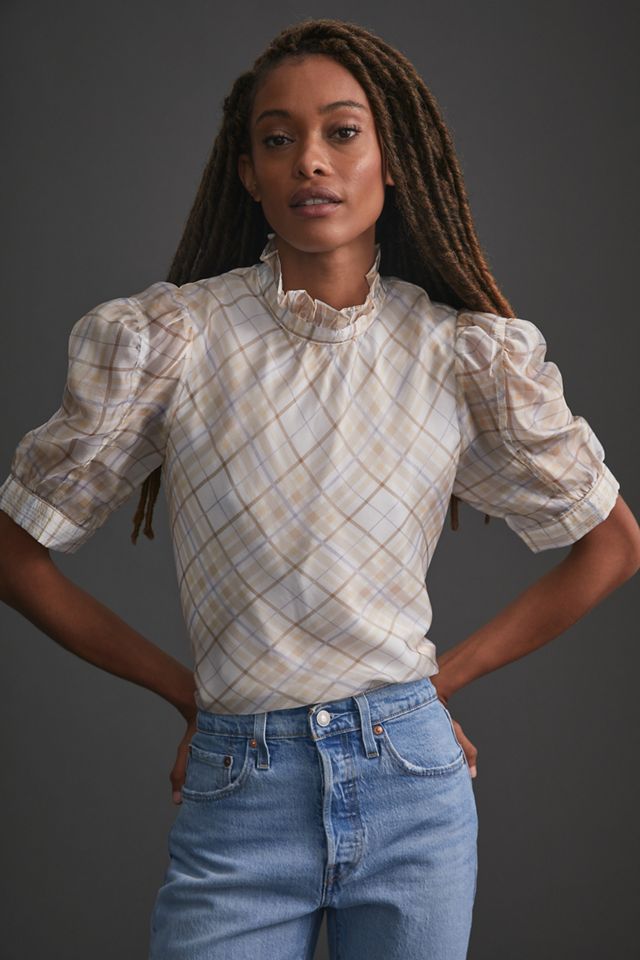 Puff-Sleeved Organza Blouse #2