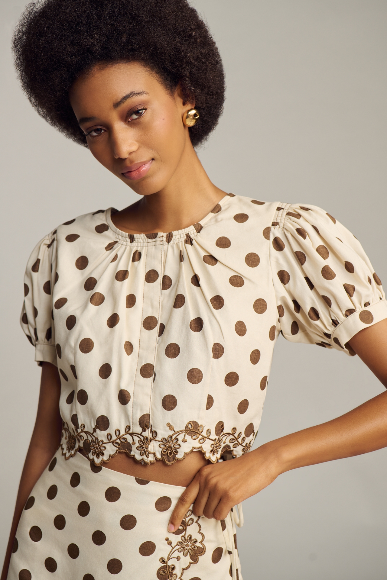 Jacquie The Label Eva Linen Blend Crop Top