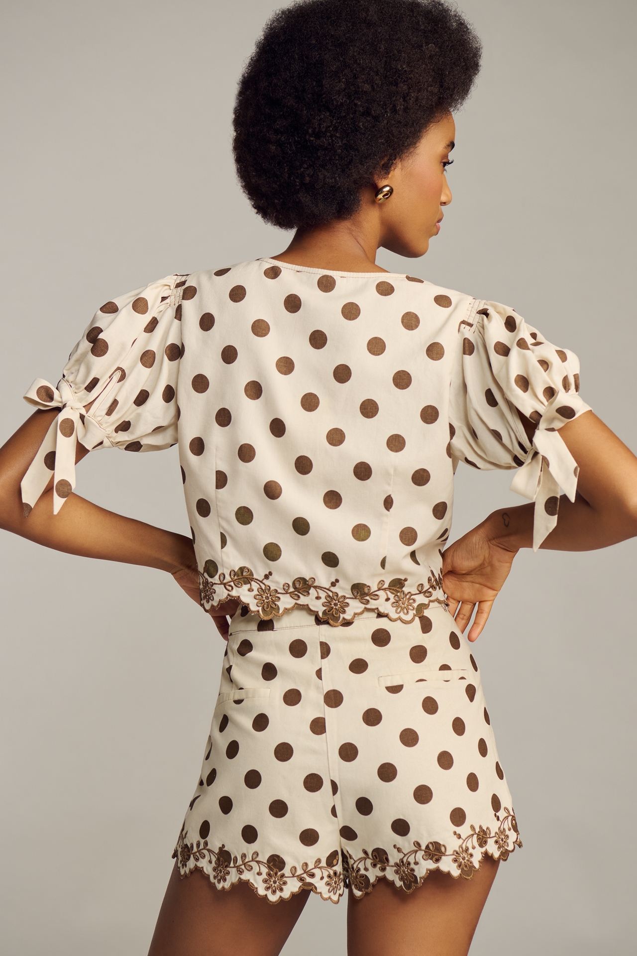 Jacquie The Label Eva Linen Blend Crop Top