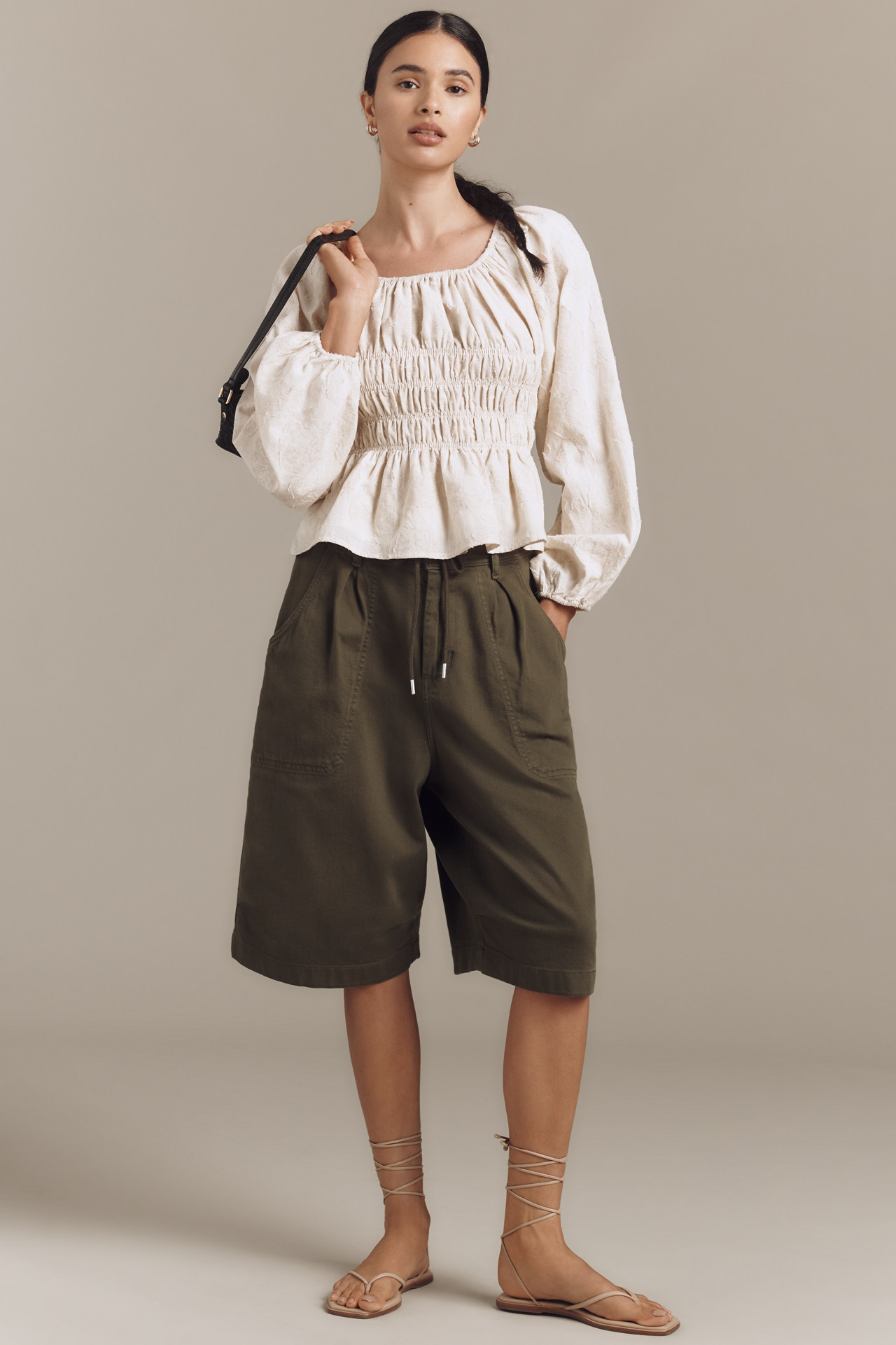 Jacquie The Label Cassandra Linen Blend Long-Sleeve Top