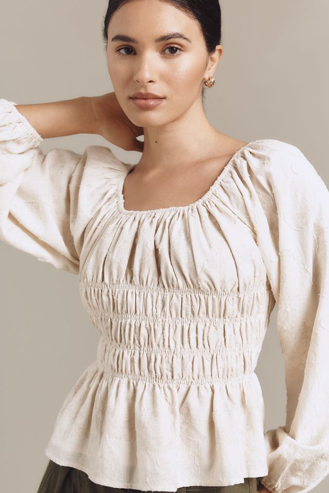 Jacquie The Label Cassandra Linen Blend Long-Sleeve Top #3