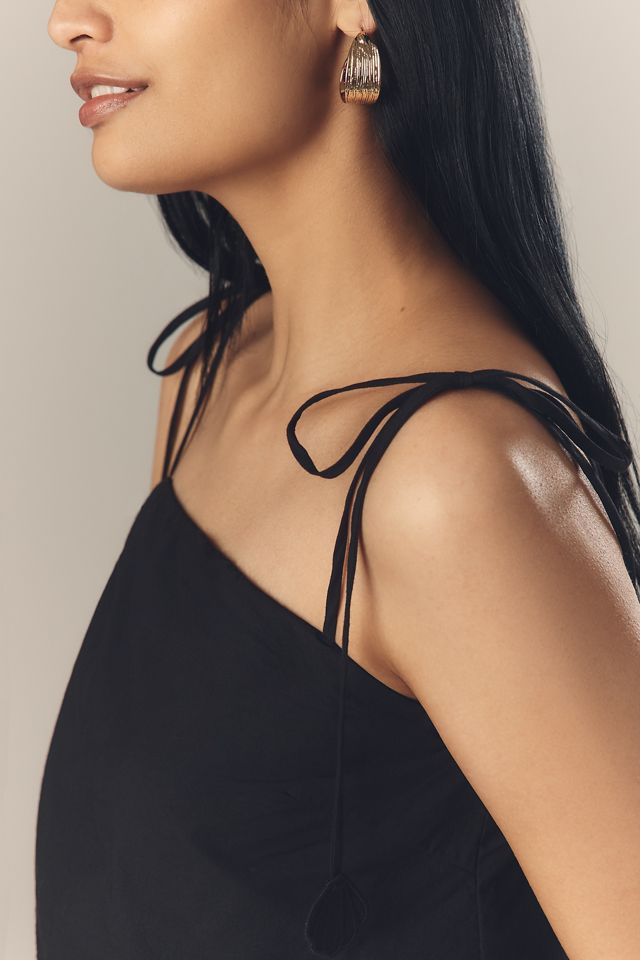 En Saison Delilah Tie-Strap Scallop-Hem Tank Top #2