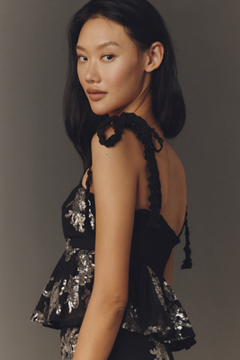 Jacquie The Label Jolene Babydoll Tank Top In Black