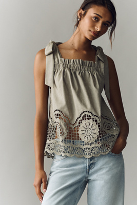 En Saison Adele Embroidered Tank | Anthropologie