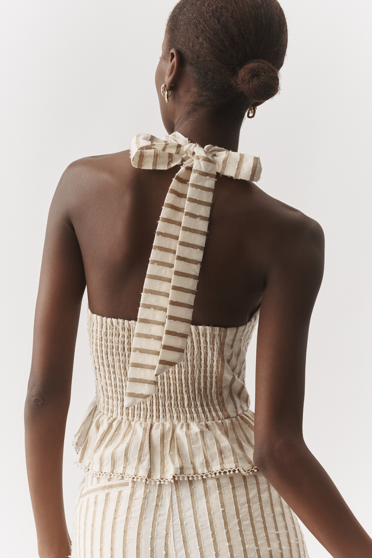 En Saison Halter Neck Peplum Blouse