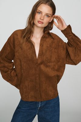 En Saison Yumi Faux Suede Shirt
