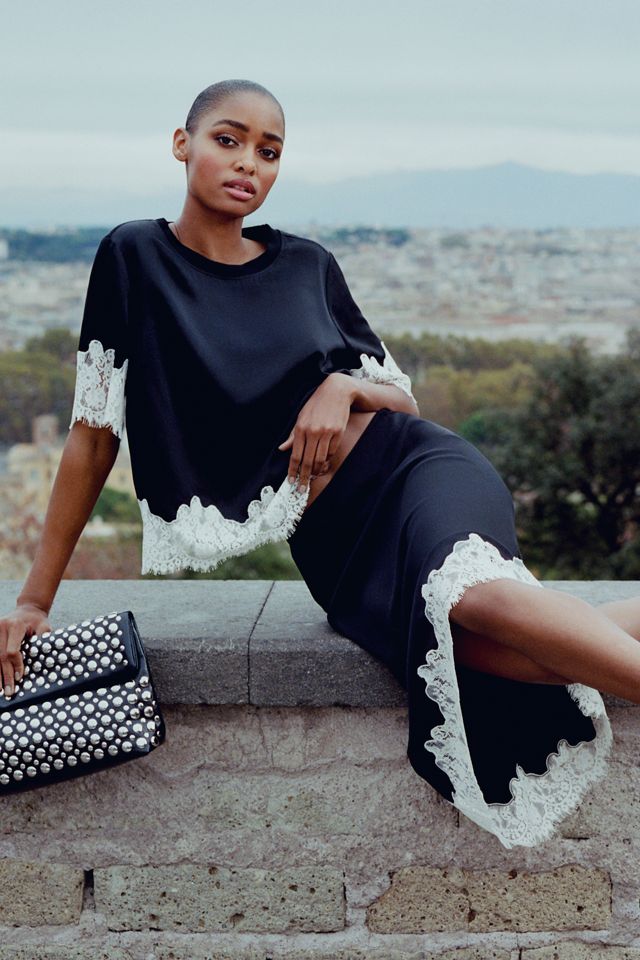 Sanctuary Short-Sleeve Lace-Trim Top | Anthropologie