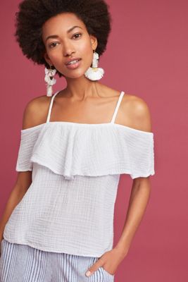 Michael Stars Textured Open-Shoulder Top