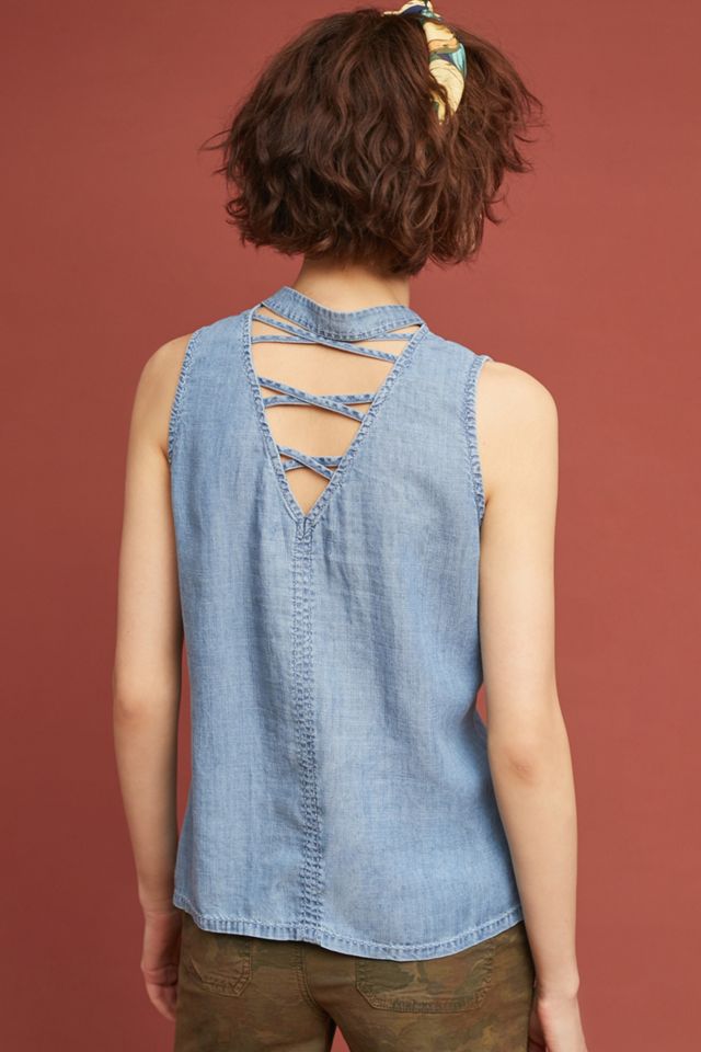 Michael Stars Chambray V-Neck Top #1