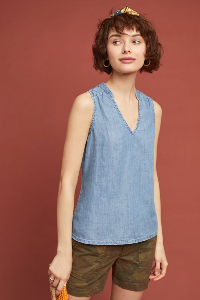 Michael Stars Chambray V-Neck Top #3